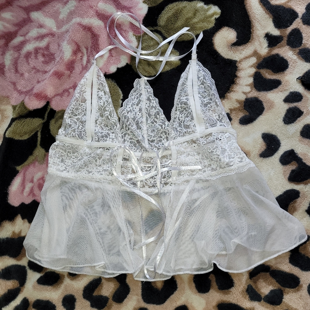 White lace lingerie top